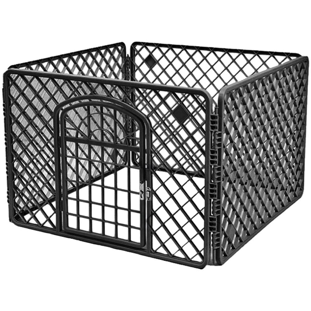 DOG BOX 90X90X60CM NERO Recinto pieghevole in plastica resistente - Foto 1