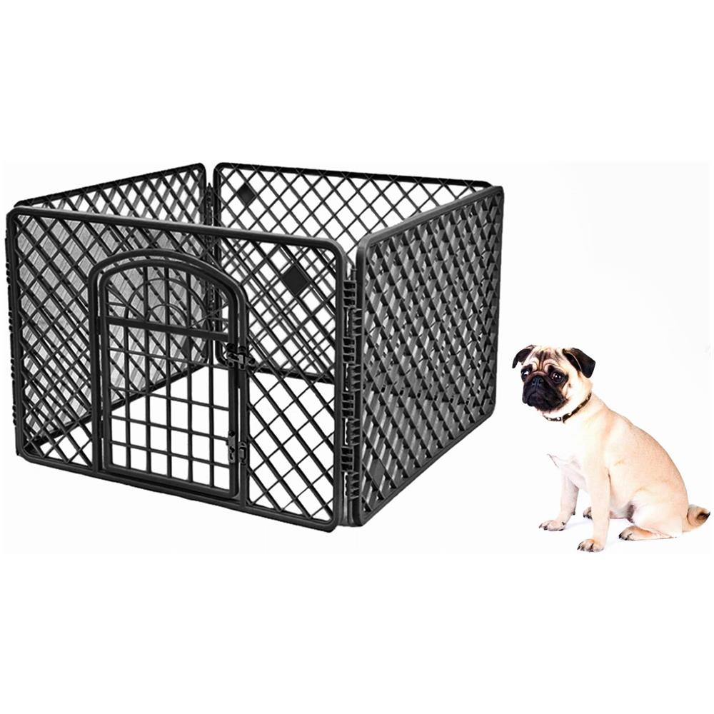 DOG BOX 90X90X60CM NERO Recinto pieghevole in plastica resistente - Foto 2