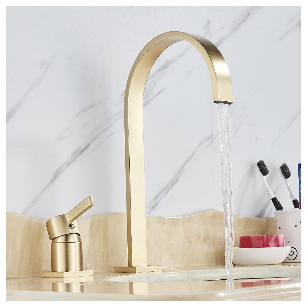 Rubinetto per lavabo da bagno, Blackswan, tipo M51, modello oro, misura 35 cm - Foto 2