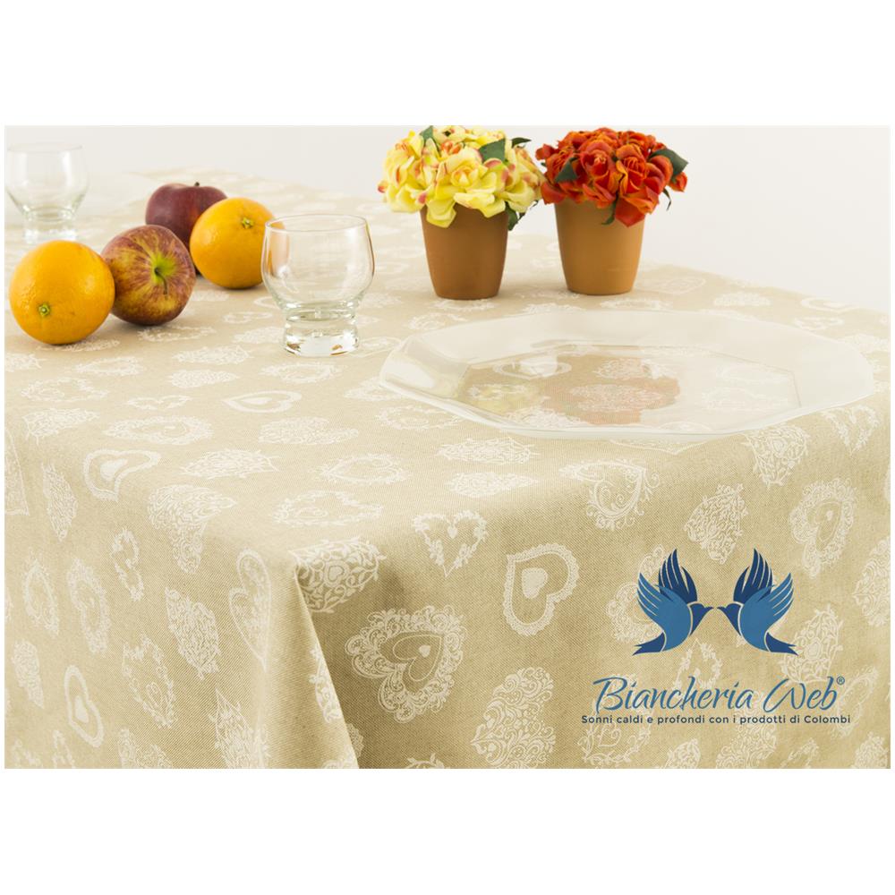 Tovaglia  Miros Disegno Cuore 140x240 Bianco - Foto 2