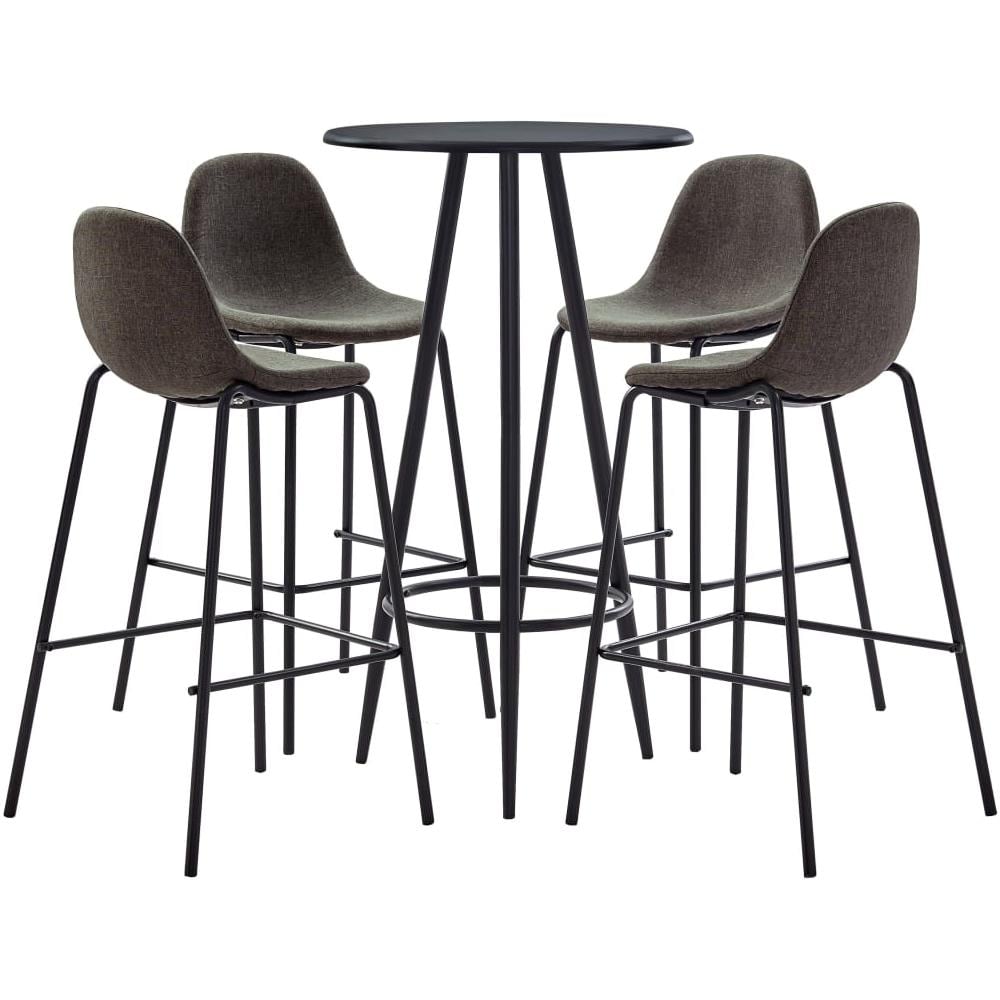 Set Da Bar 5 Pz In Tessuto Grigio Scuro - Foto 1