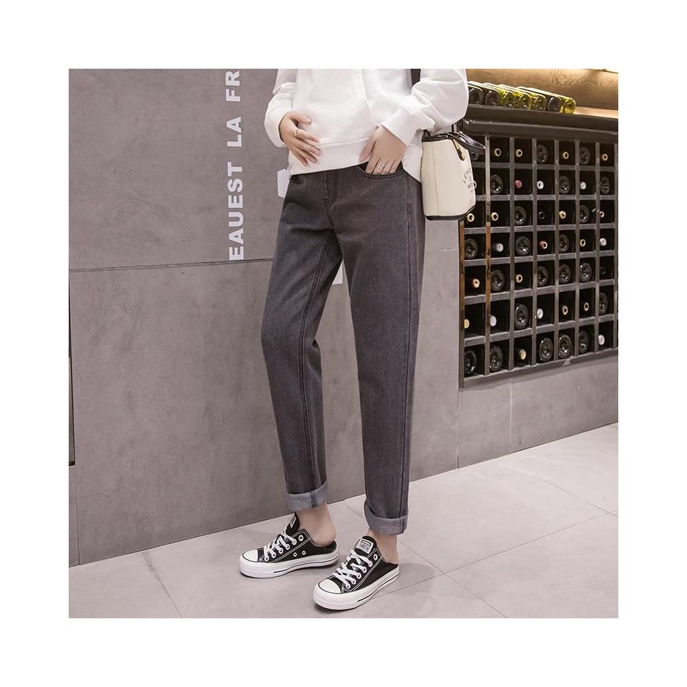 SLOWMOOSE - Moda Autunno Inverno, Pantaloni Dritti Pancia Regolabile Jeans  Premaman Per Donne Incinte - Blu / M [ grigio Scuro / M] - ePRICE