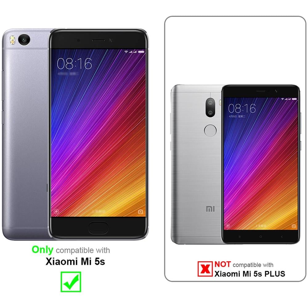 Custodia Compatibile Con Xiaomi Mi 5s In Grigio Nero - Coperchio Protettiva Con Chiusura Magnetica, Funzione Stand E Tasca Per Le Carte - Foto 2