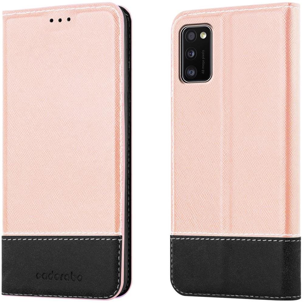Custodia Compatibile Con Samsung Galaxy A41 In Oro Rosato Nero - Coperchio Protettiva Con Chiusura Magnetica, Funzione Stand E Tasca Per Le Carte - Foto 8