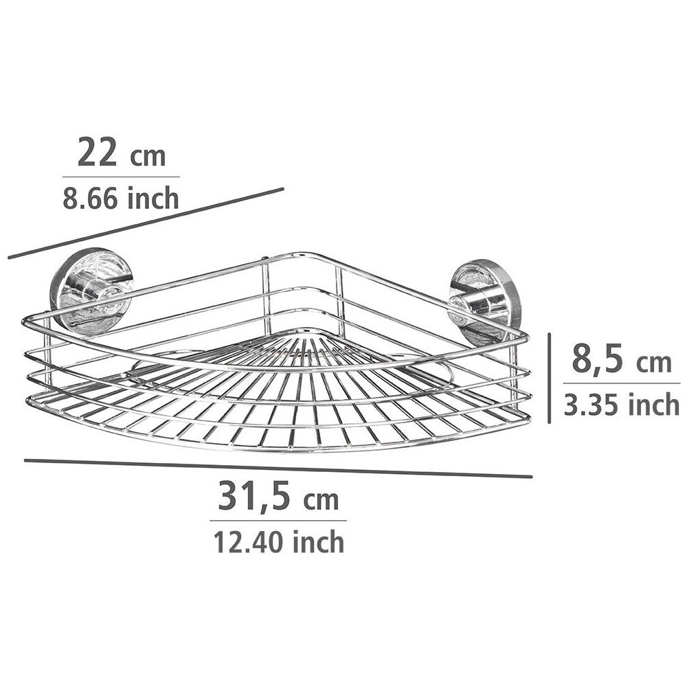 Bari Mensola Bagno Angolare, Vacuum-loc - Acciaio Cromato, Venko - Foto 6