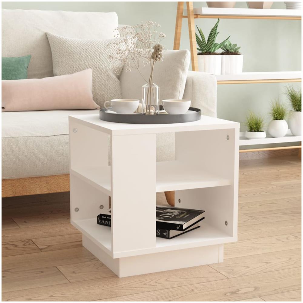 Tavolino Da Salotto Bianco 40x40x43 Cm In Legno Multistrato - Foto 1