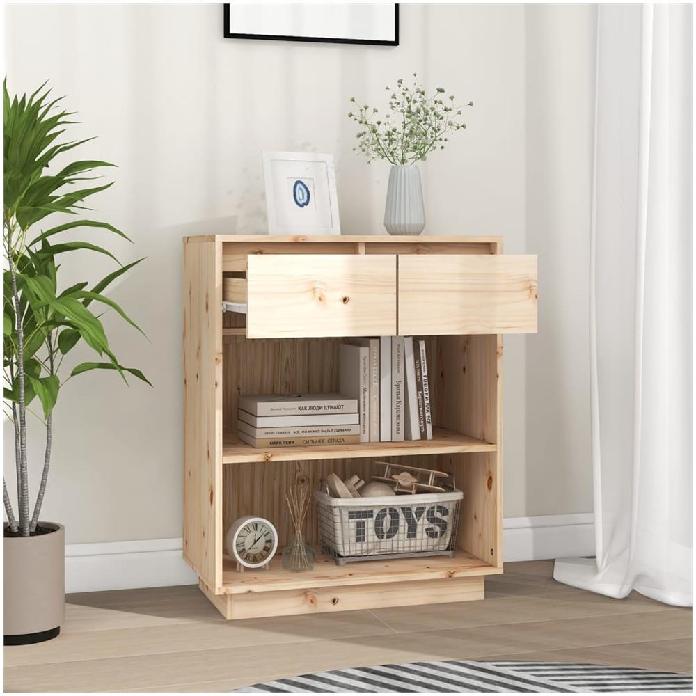 Mobile Consolle 60x34x75 Cm In Legno Massello Di Pino - Foto 3