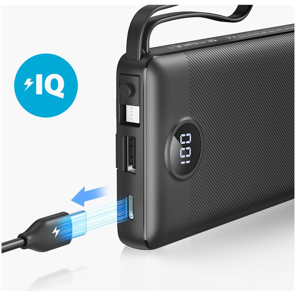 Batteria Esterna 10000mah Cavi Lightning, Usb-c E Micro Usb Nero - Foto 2