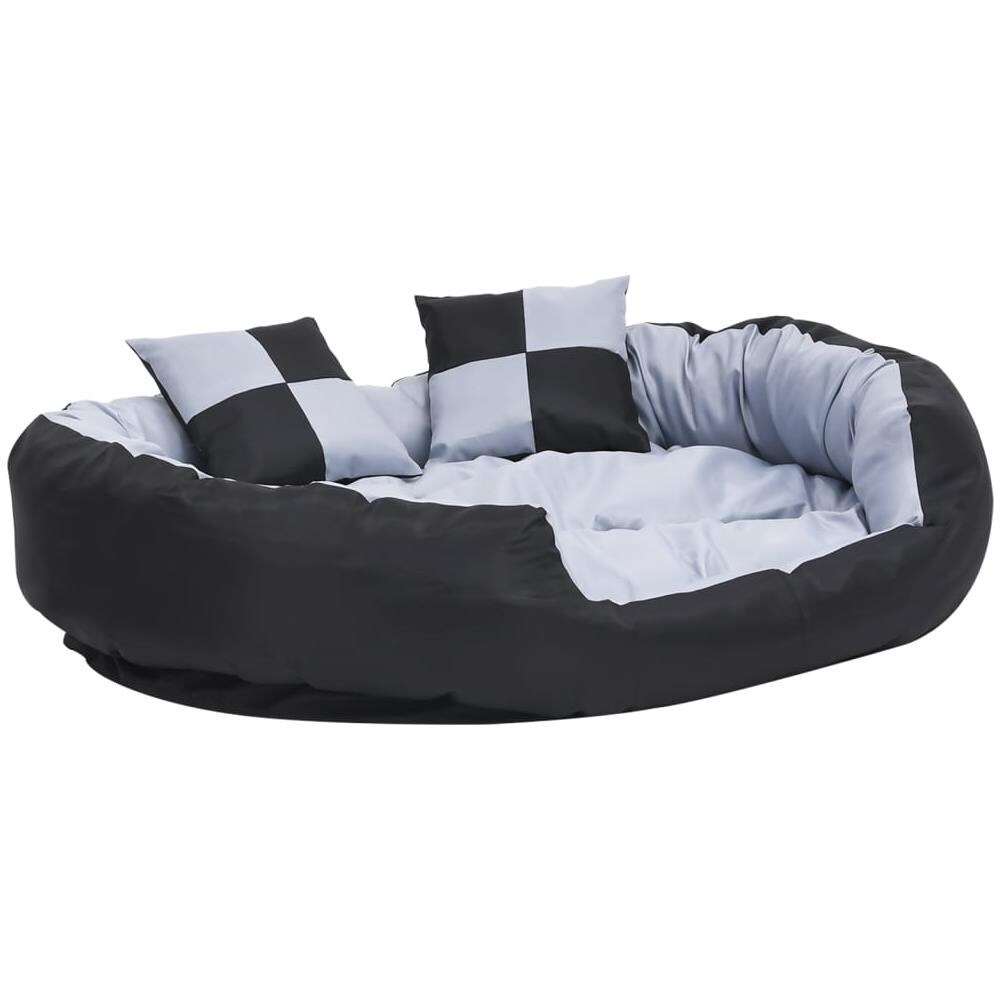 Cuscino Per Cani Reversibile Lavabile Grigio E Nero 110x80x23cm - Foto 1