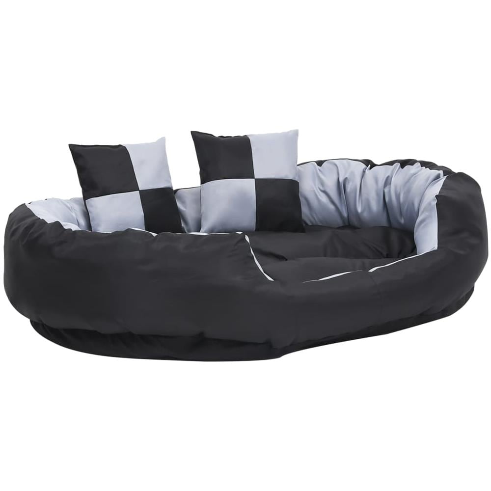 Cuscino Per Cani Reversibile Lavabile Grigio E Nero 110x80x23cm - Foto 2