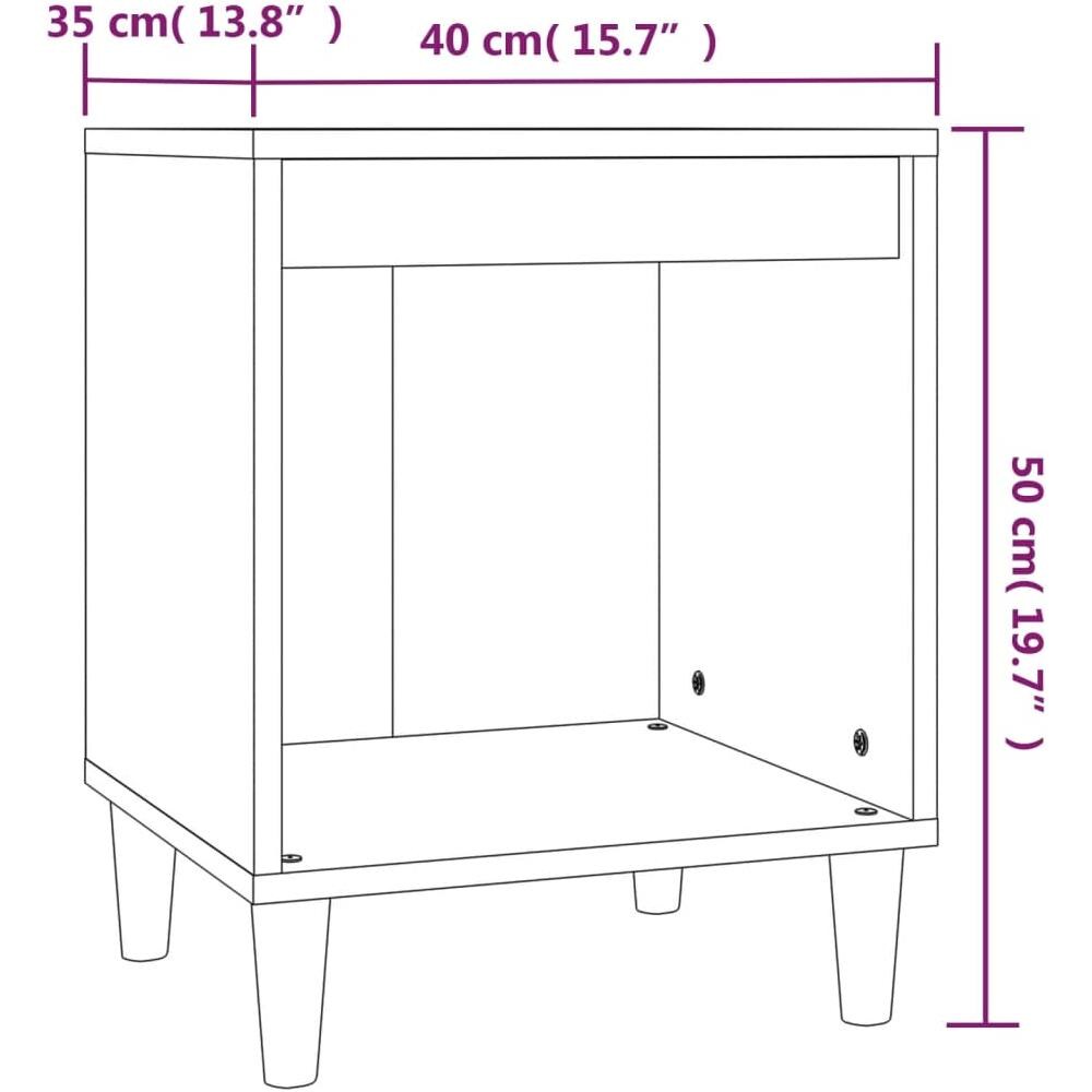 Comodino Nero 40x35x50 Cm In Legno Multistrato - Foto 8