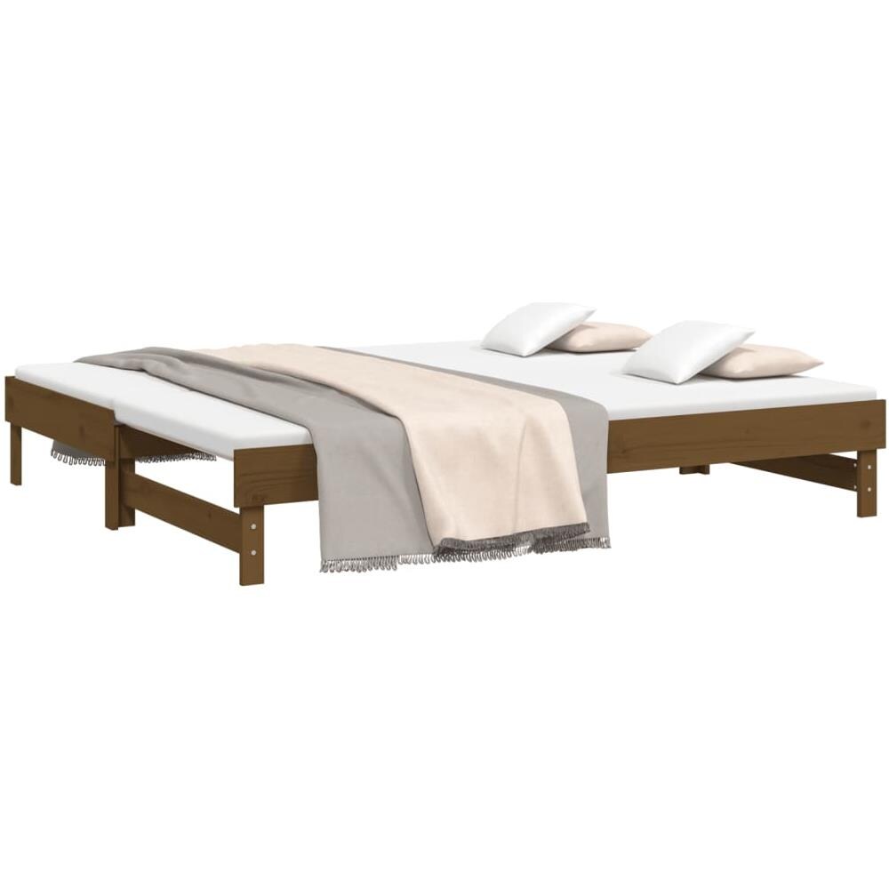 Dormeuse Estraibile Miele 2x (100x200) Cm Legno Massello Di Pino - Foto 3