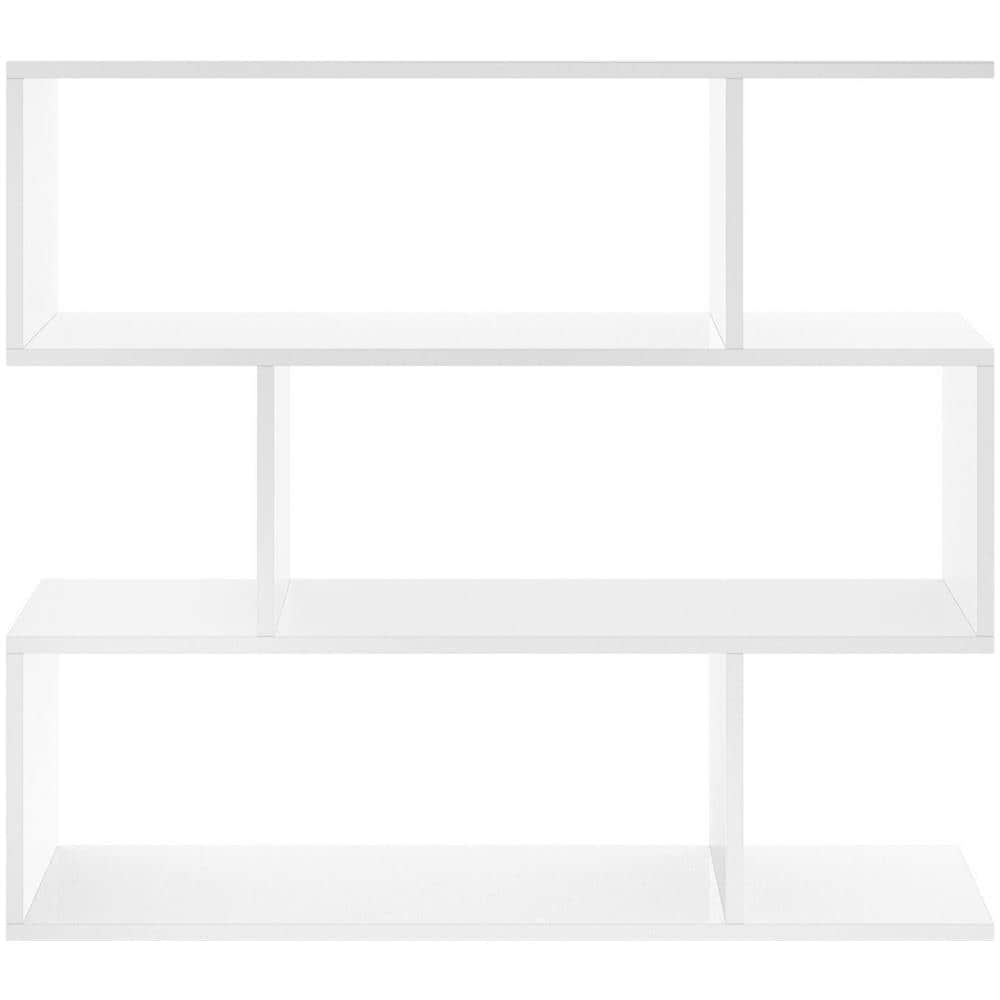 Libreria Misone, Scaffale Da Ufficio Multiuso, Mobile Biblioteca Portalibri A 3 Ripiani, 110x25h96 Cm, Bianco - Foto 4
