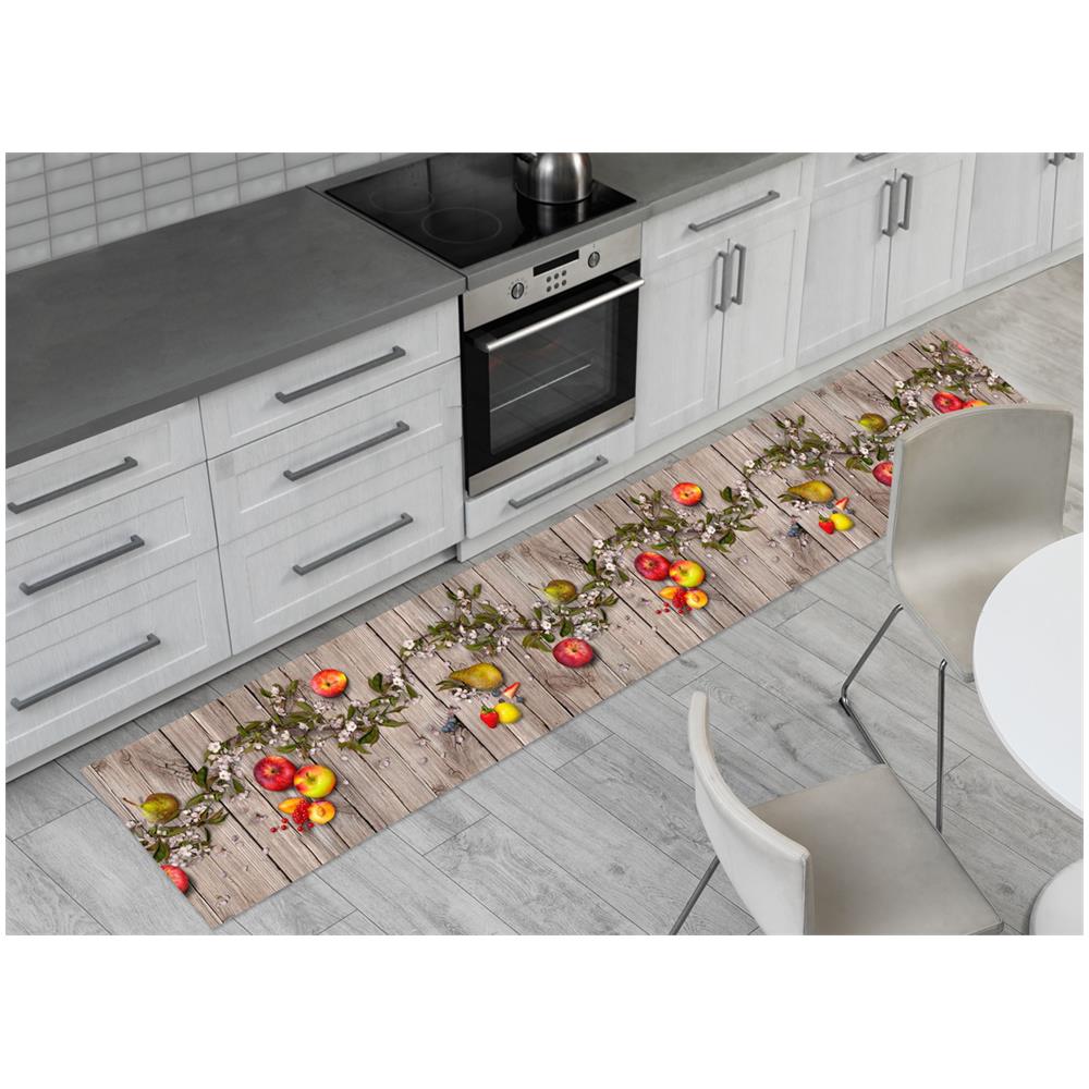 Tappeto Passatoia Cucina Antiscivolo Stampa Digitale Disegno Mele 50x140 Mele - Foto 1