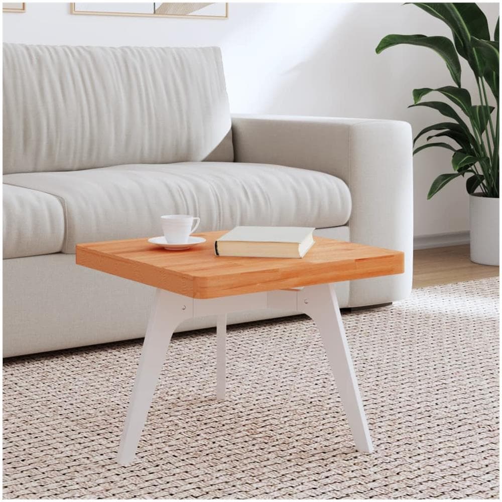 Piano Per Tavolo 50x50x4 Cm Quadrato Legno Massello Di Faggio - Foto 1