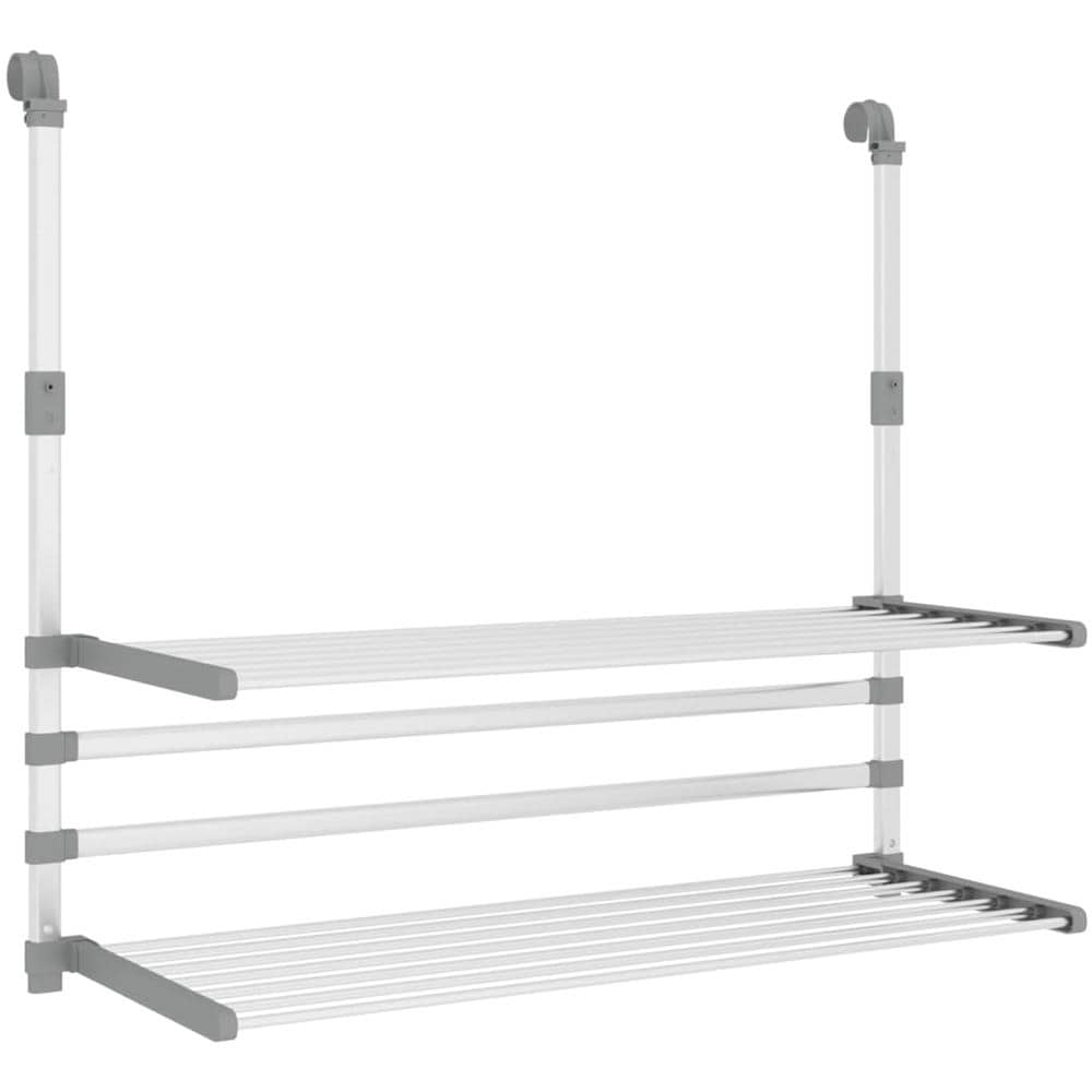 Stendino Per Balcone 89x25x (60-95) Cm In Alluminio - Foto 2
