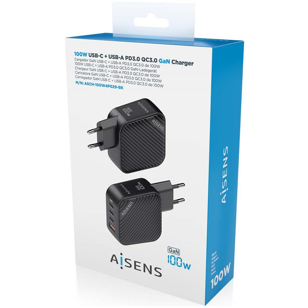 ASCH-100W4P029-BK Caricabatterie per dispositivi mobili Universale Nero AC Ricarica rapida Interno - Foto 6