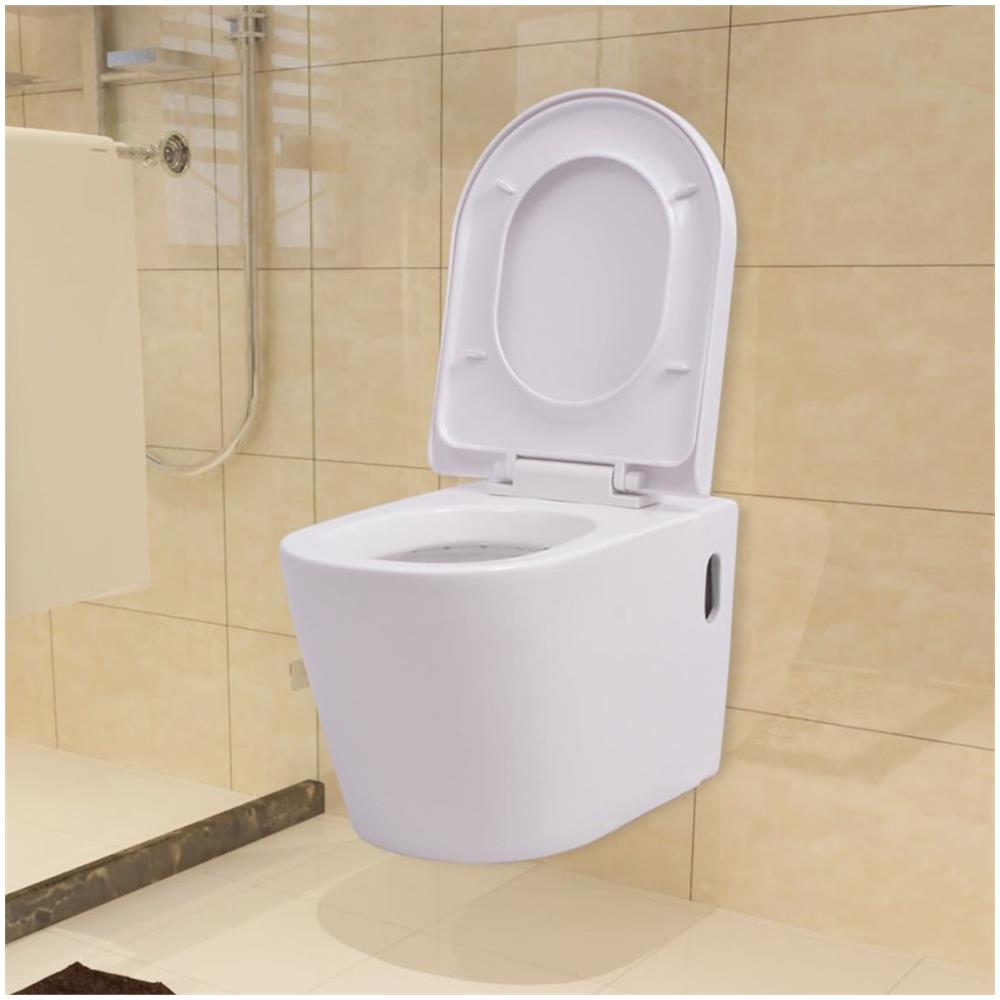 Wc Sospeso In Ceramica Bianca - Foto 1