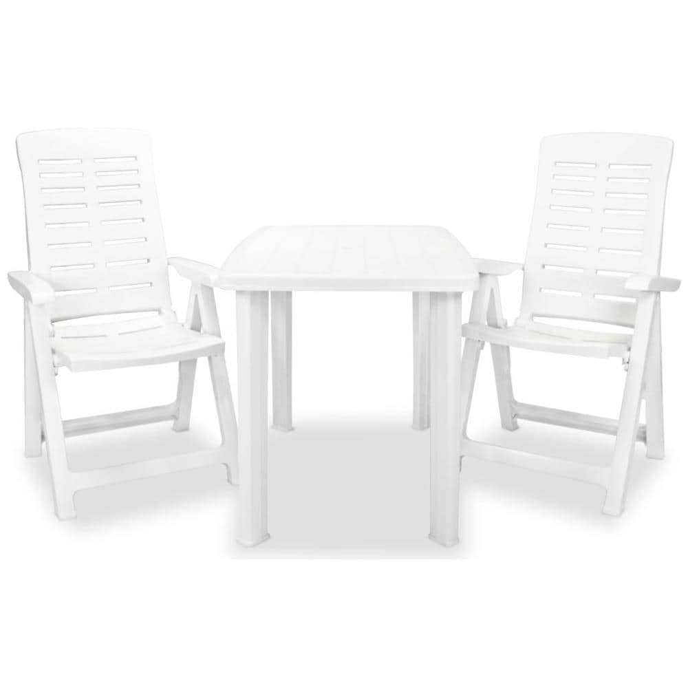 Set Bistrò Per Esterni 3 Pz 101x68x72 Cm Bianco - Foto 1