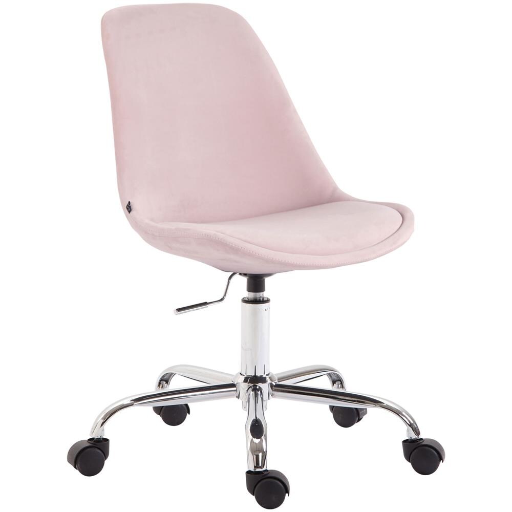 Sedia Ufficio Tulip Toulouse in Velluto I Sedia Scrivania Girevole E Regolabile I Sedia Studio in Metallo, Carico Max 136 kg Rosa - Foto 1