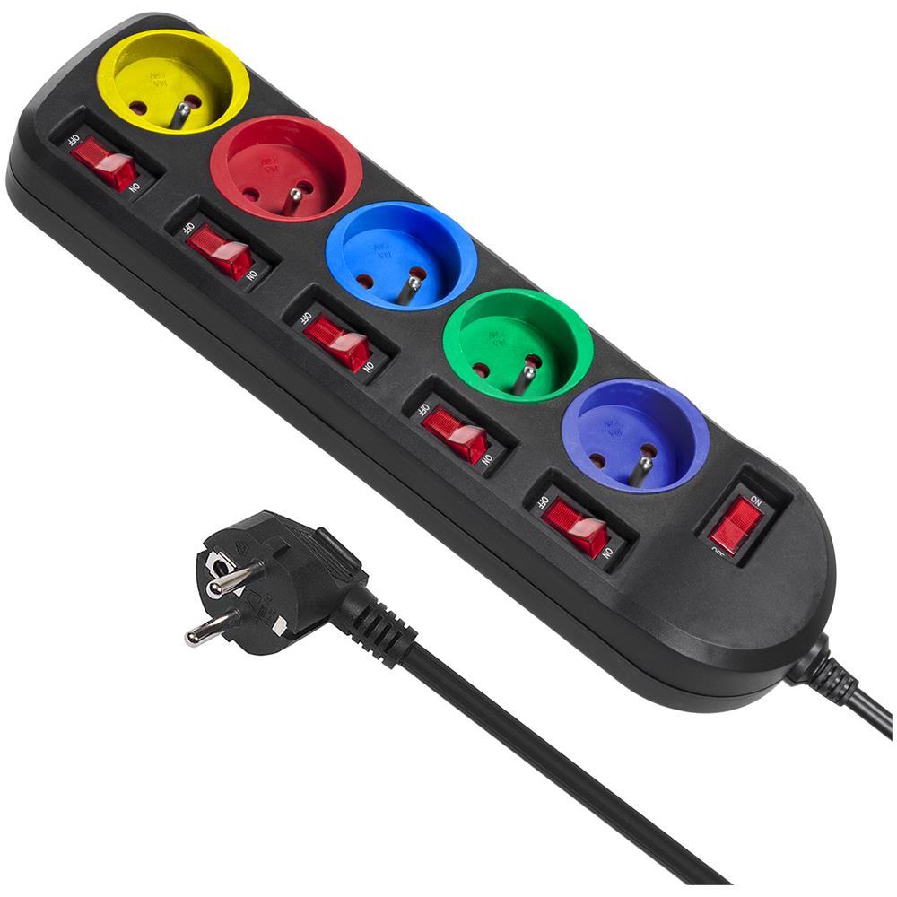 Prolunga Multipresa 5 Prese Con Interruttori Energy Mce204m 250vac - Foto 1