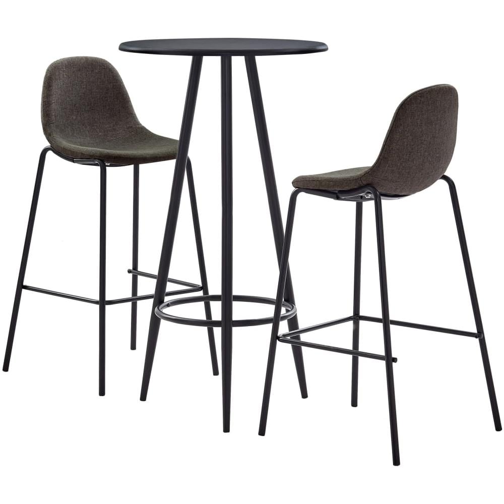 Set Da Bar 3 Pz In Tessuto Grigio Scuro - Foto 1