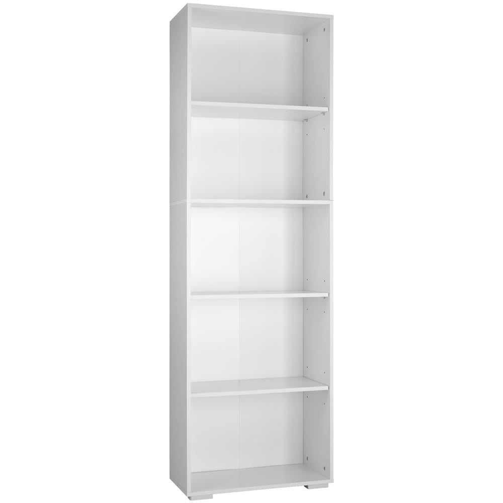 Scaffale Per Libri Lexi 5 Ripiani 60 X 30 X 190 Cm - Bianco - Foto 1