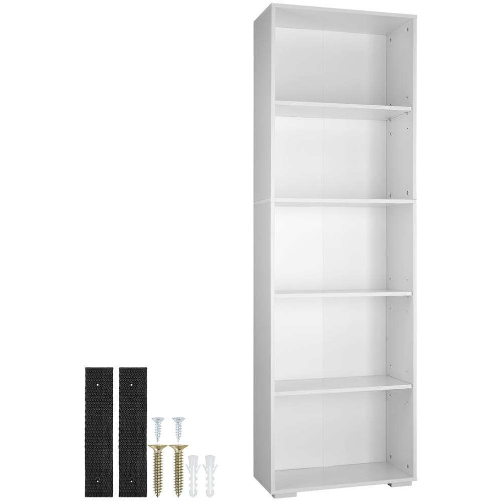 Scaffale Per Libri Lexi 5 Ripiani 60 X 30 X 190 Cm - Bianco - Foto 6