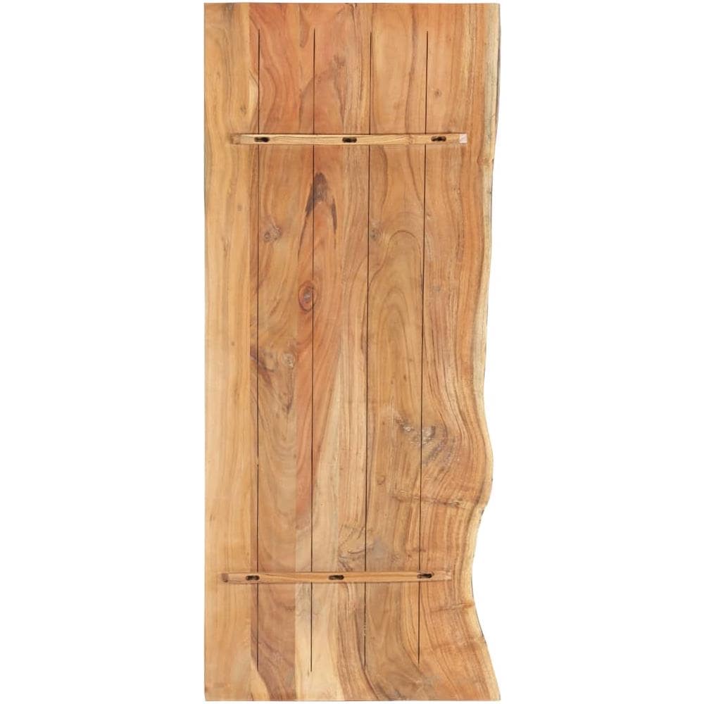 Piano Per Lavabo Bagno In Massello Di Acacia 140x55x3,8 Cm - Foto 2