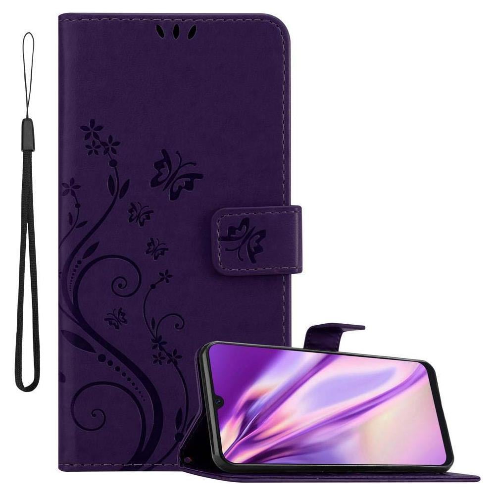 Custodia Compatibile Con Samsung Galaxy A30s / A50 S / A50 In Lilla Scuro Fiore - Coperchio Protettivo In Design Floreale Con Chiusura Magnetica, Funzione Stand E Slot Per Carte - Foto 1