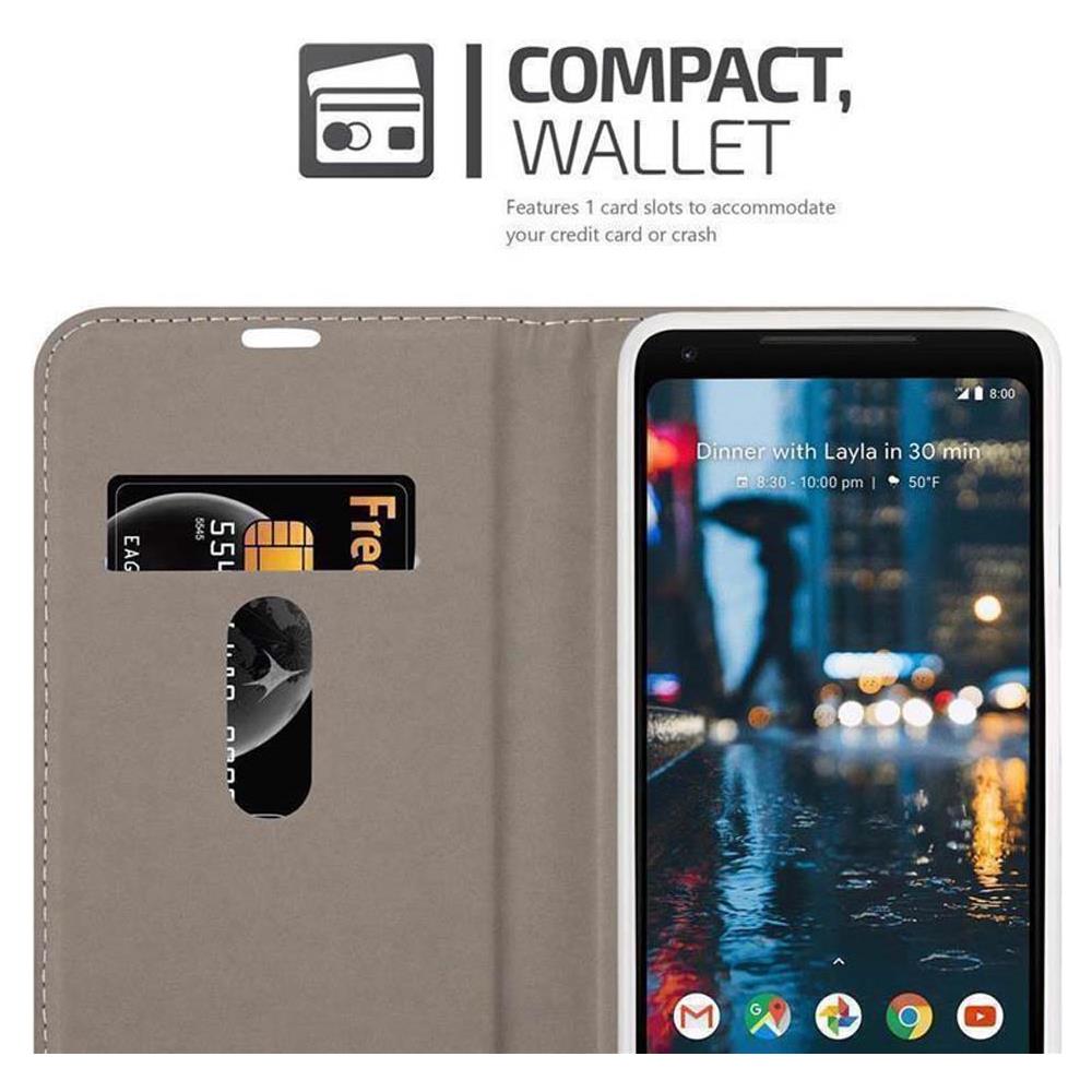 Custodia Compatibile Con Google Pixel 2 Xl In Grigio Nero - Coperchio Protettiva Con Chiusura Magnetica, Funzione Stand E Tasca Per Le Carte - Foto 7