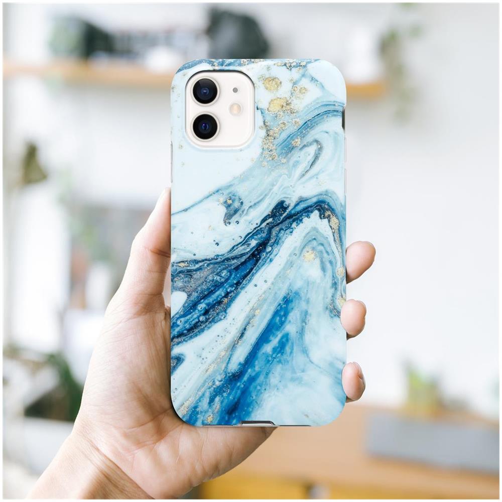 Cadorabo Custodia Compatibile Con Apple Iphone 12 Pro Max In Marmo Bianco Blu No. 24 - Coperchio Protettivo In Silicone Tpu Con Motivo A Mosaico - Foto 7