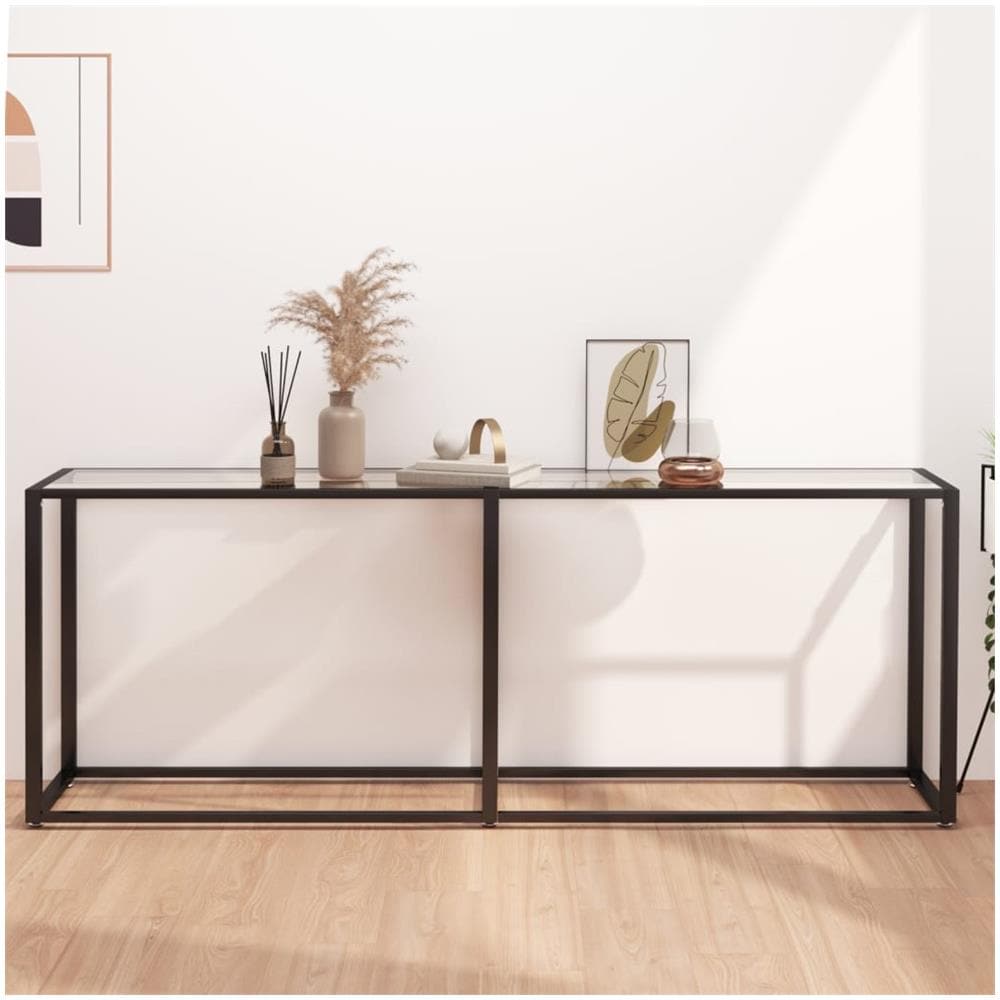 Tavolo Consolle Trasparente 200x35x75,5 Cm In Vetro Temperato - Foto 1