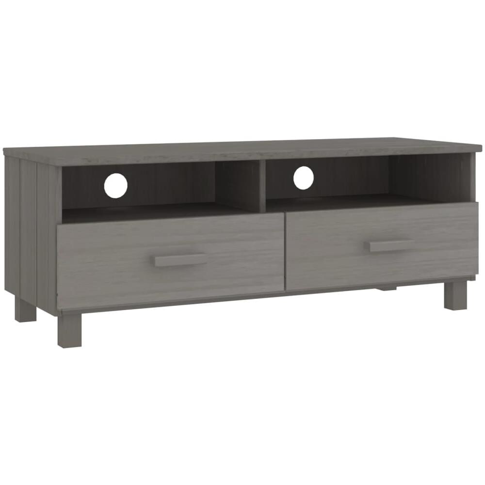 Mobile Porta Tv Grigio Chiaro 106x40x40 Cm In Massello Di Pino - Foto 1