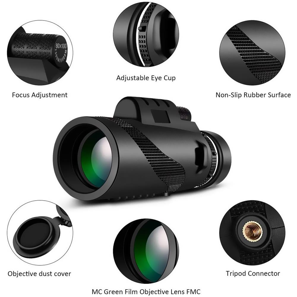 Telescopio Monoculare 10-30x50 HD - Per Birdwatching, Caccia, Escursionismo | Impermeabile Con Adattatore Smartphone - Foto 8