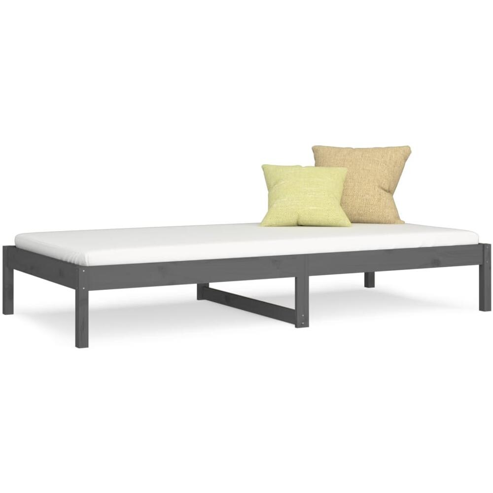 Dormeuse Grigia 90x190 cm Single in Legno Massello di Pino - Foto 2