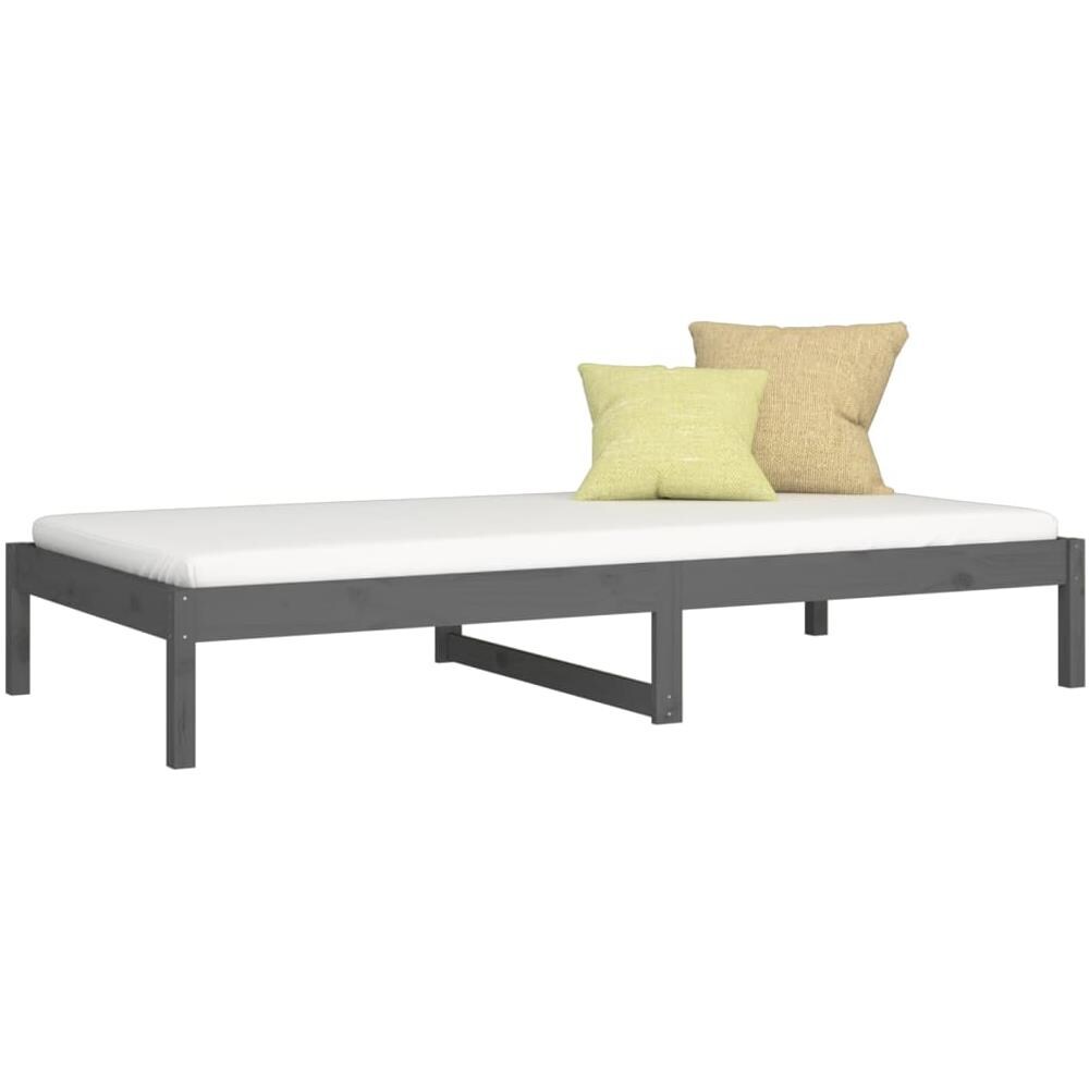 Dormeuse Grigia 90x190 cm Single in Legno Massello di Pino - Foto 3