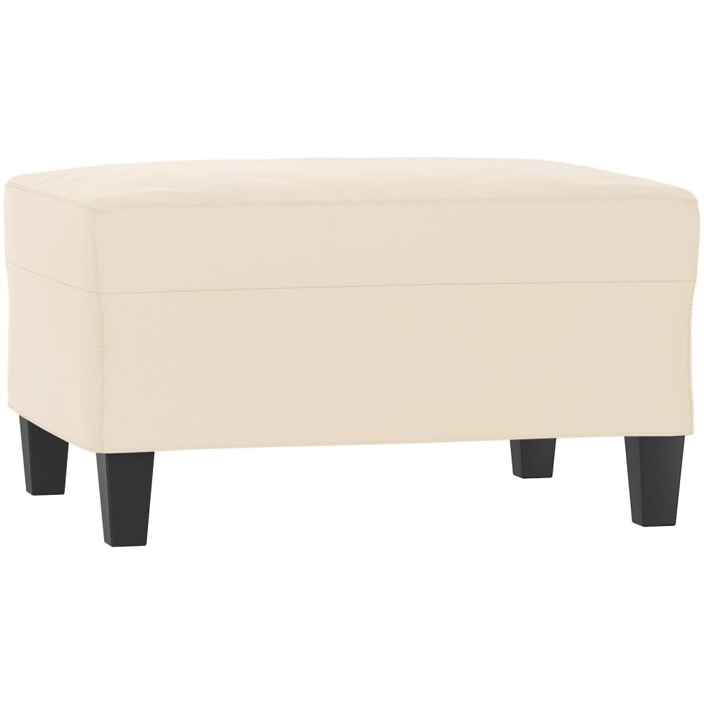 Poggiapiedi Beige 70x55x41 Cm In Tessuto Microfibra - Foto 2