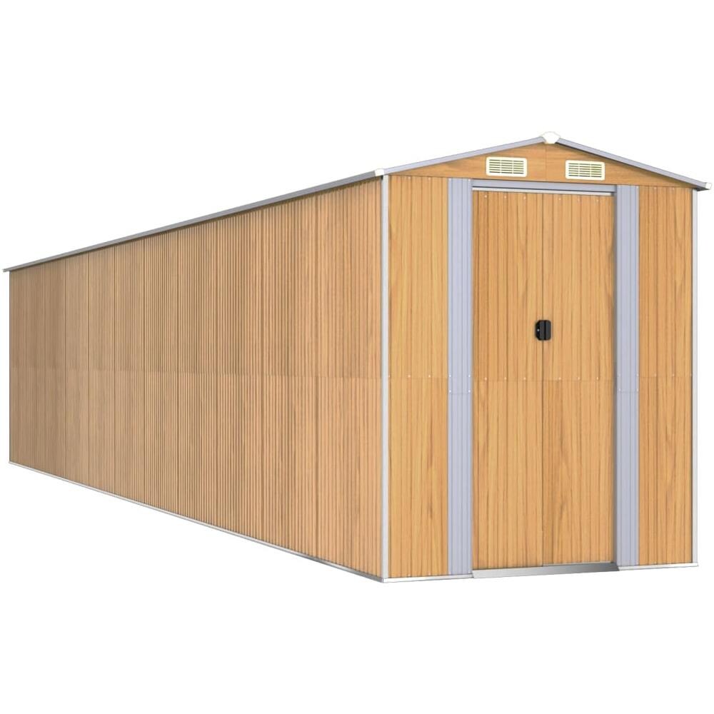 Capanno Giardino Marrone Chiaro 192x938x223 Cm Acciaio Zincato - Foto 2