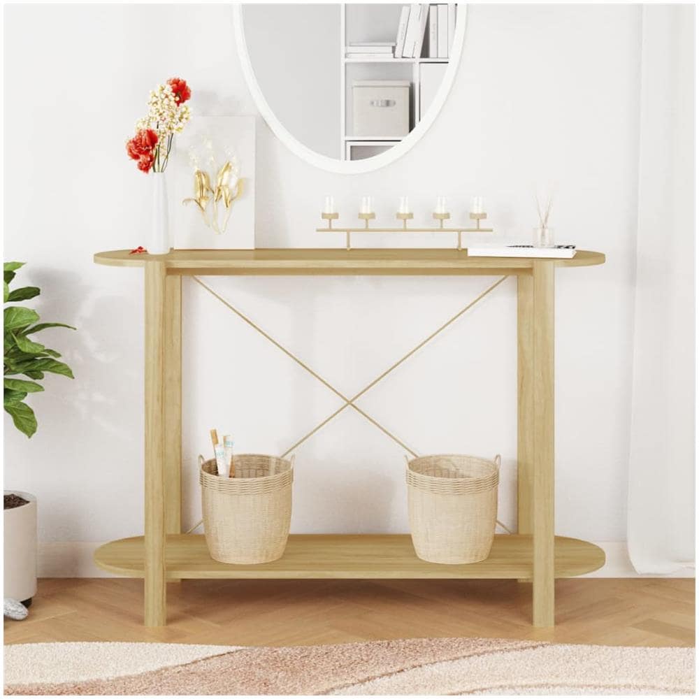 Tavolino Consolle 110x38x75 Cm In Legno Multistrato - Foto 3