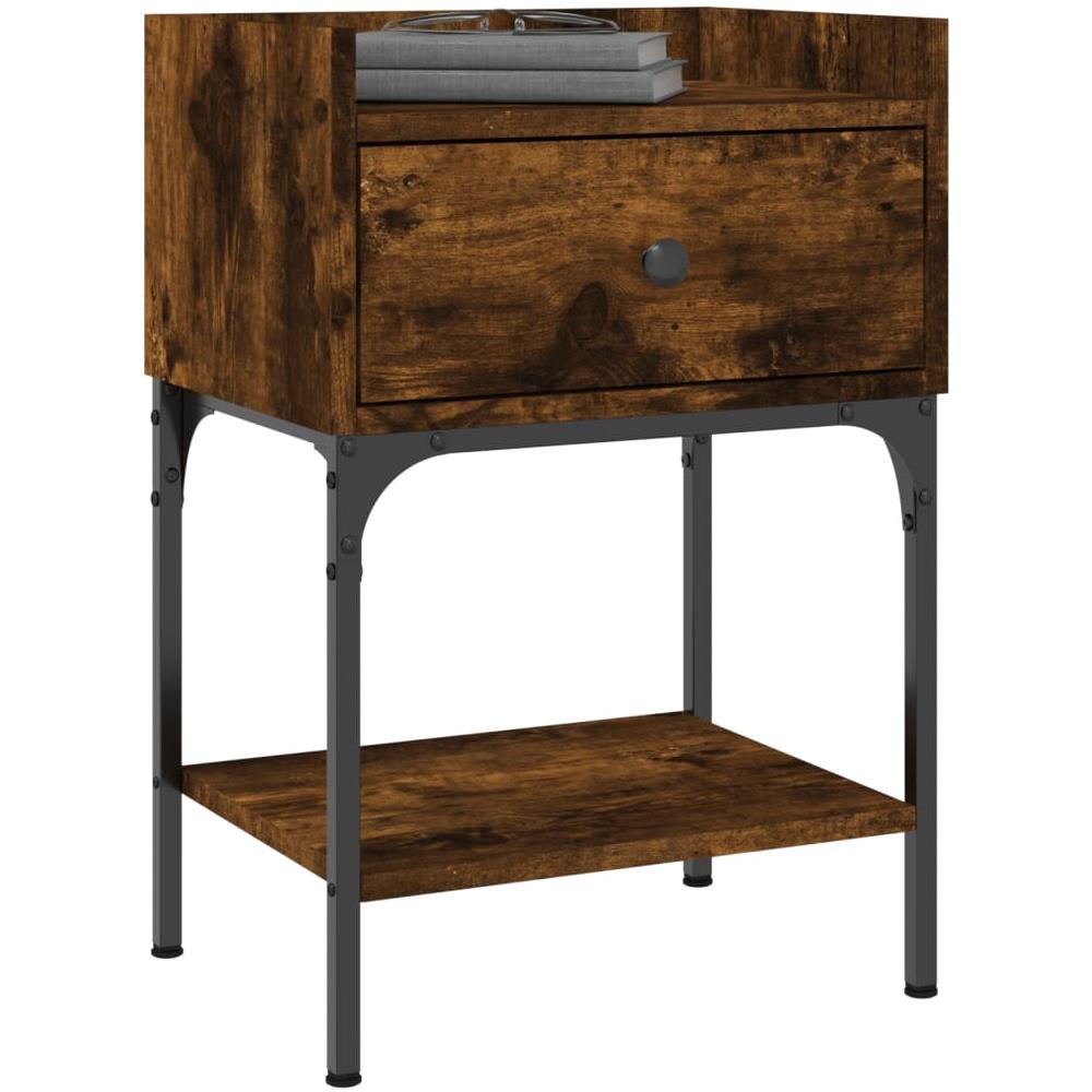 Comodini 2 Pz Rovere Fumo 40,5x31x60 Cm In Legno Multistrato - Foto 3