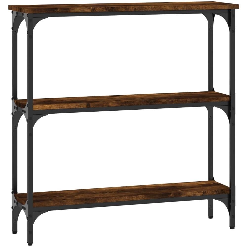 Tavolino Consolle Rovere Fumo 75x22,5x75 Cm Legno Multistrato - Foto 2