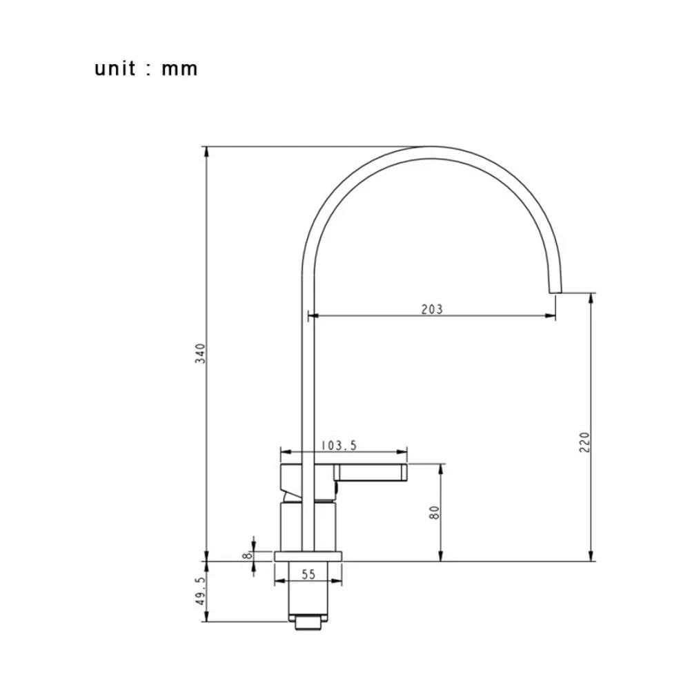 Rubinetto per lavabo da bagno, Blackswan, tipo M49, modello cromato, misura 35 cm - Foto 4