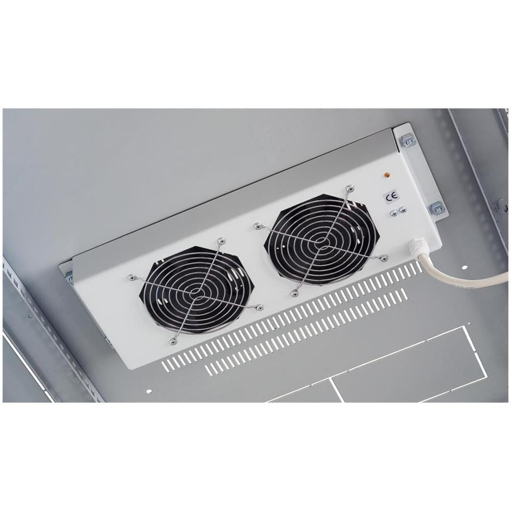 I-CASE FAN-2 - Gruppo di Ventilazione a Soffitto per Rack 19'' 2 Ventole Grigio - Foto 1