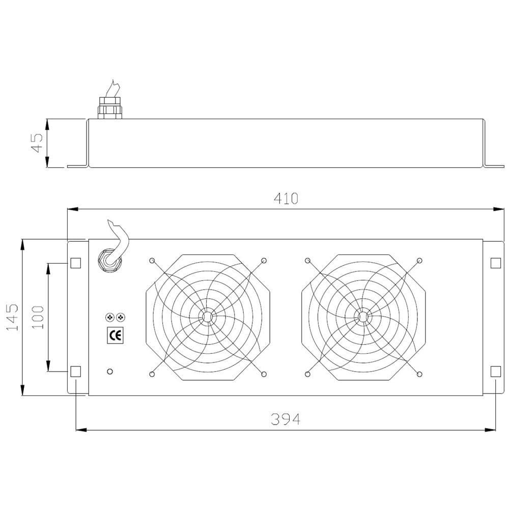 I-CASE FAN-2 - Gruppo di Ventilazione a Soffitto per Rack 19'' 2 Ventole Grigio - Foto 2