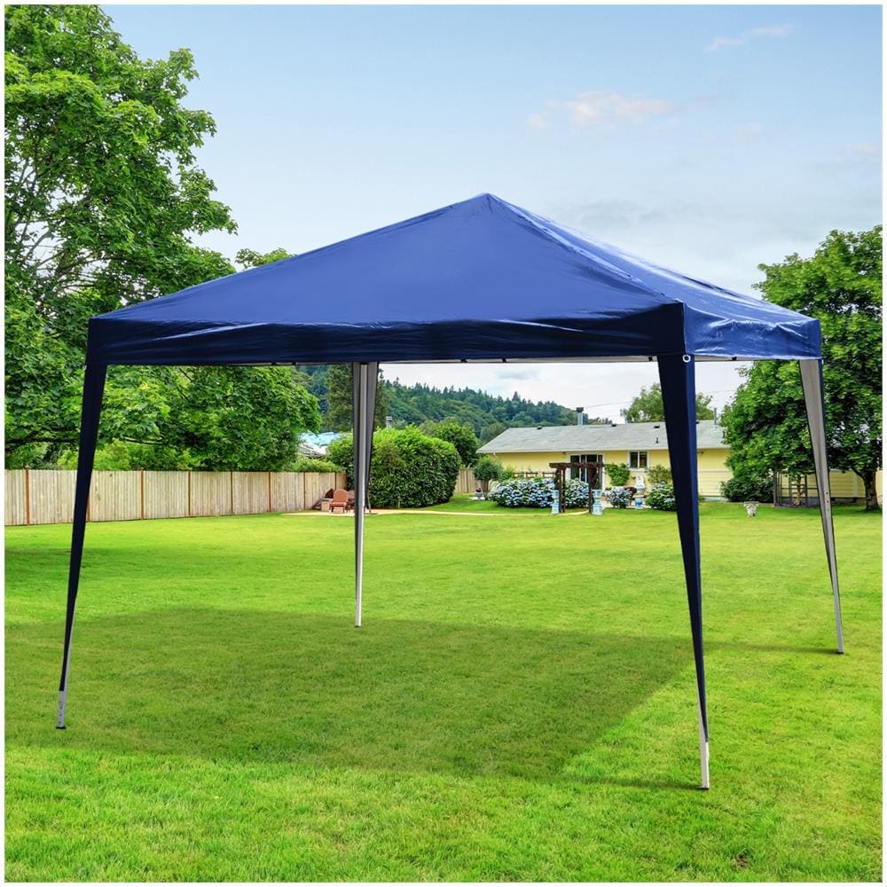 Gazebo Struttura In Acciaio Pieghevole Rivestimento Tessuto Oxford Blu 3x3m - Foto 2