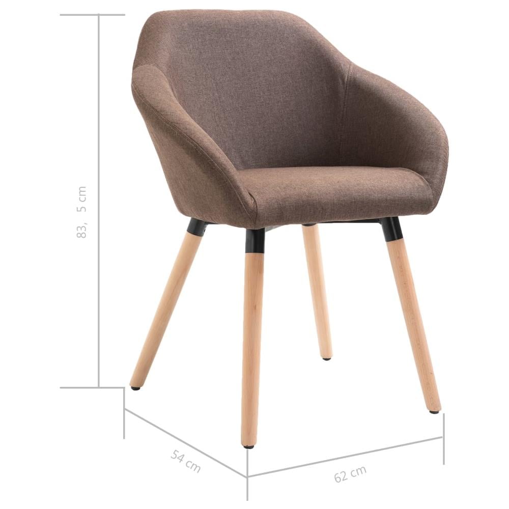 Sedie Da Pranzo 4 Pz Marroni In Tessuto - Foto 8