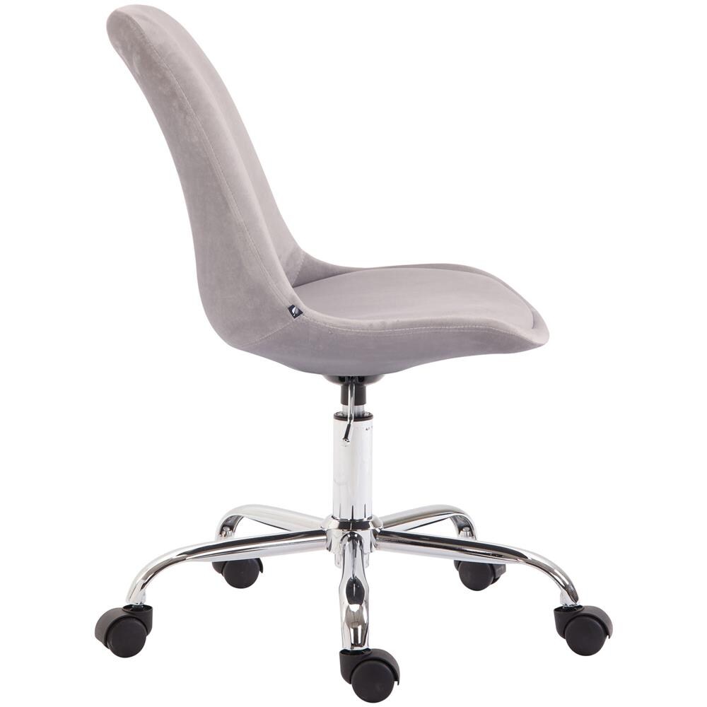 Sedia Ufficio Tulip Toulouse in Velluto I Sedia Scrivania Girevole E Regolabile I Sedia Studio in Metallo, Carico Max 136 kg Grigio - Foto 3