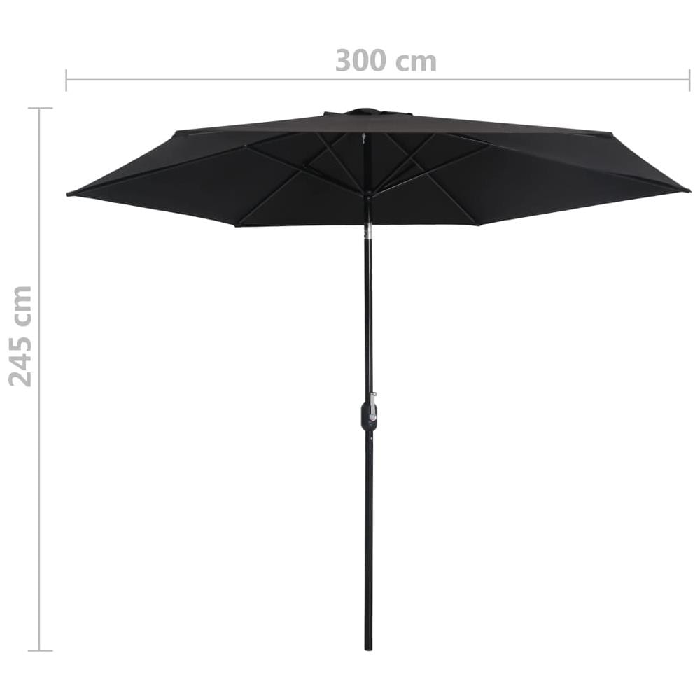 Ombrellone Da Esterni Con Palo In Metallo 300 Cm Nero - Foto 14