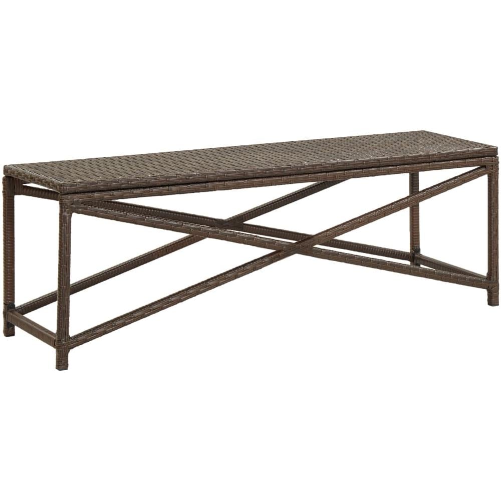 Panchina da Giardino 120 cm in Polyrattan Marrone - Foto 1